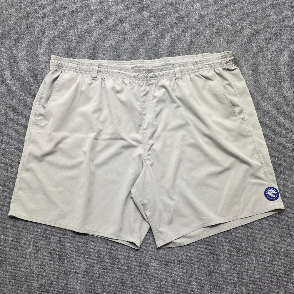 AFTCO Men's XXL Fishing Shorts Gray Elastic Waist Stretch Performance Pockets